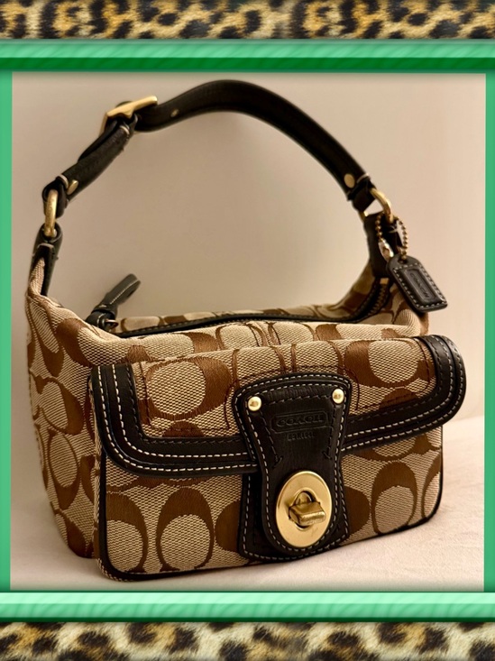 Coach Handbags - 👑✅PRICE FIRM✅ Beautiful Brown COACH Legacy Signature CC Canvas Mini Bag